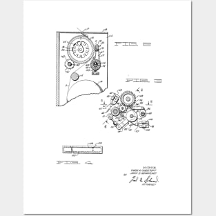 Driving and supporting means for high speed printing drum Vintage Patent Hand Drawing Posters and Art